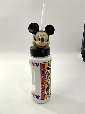 Vintage Disney Mickey  Mouse  Plastic Water Bottle- Sports Mickey  • $15.19