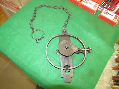 Vintage VICTOR No. 4 Jump Trap Pat. Date 1907 W/ Original Chain Nice! • $19.35