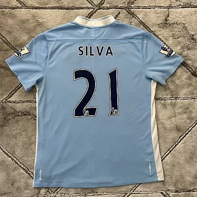 Manchester City 2011/12 Umbro ‘SILVA 21’ Home Shirt Jersey - Mens 44 - Large/XL  • $87.09