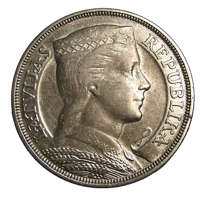 Latvia Silver 5 Lati 1932 • $43.74