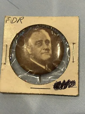 Rare Franklin D Roosevelt Campaign Political Pin Button Campaign Pin • $20