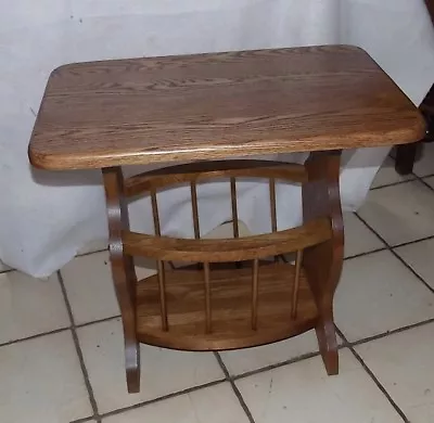 Solid Oak Magazine Rack End Table / Side Table  (MRT-10) • $299