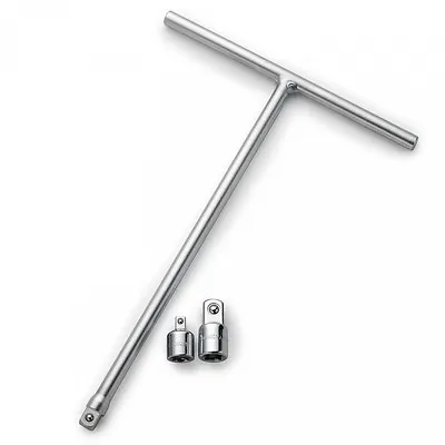 3/8  T-Handle Long Reach Wrench W/ 2 Adapters • $14.95