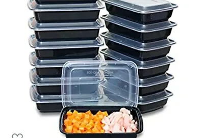 100 Set(200 Pcs) MealPrep Reusable  32oz Microwave Bento Box Food Cont W Lids • $39.90