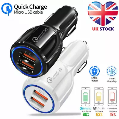 $12.58 • Buy 2 Port USB Car Charger 6A Cigarette Lighter Splitter For Apple IPhone XS MAX XR