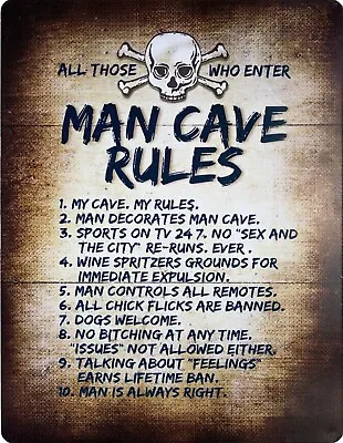 Vintage Retro Shed Bar Plaque Pub Man Cave Rules Warning Fun UK Gift Metal SIGN • £4.99
