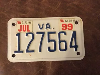 $16.95 • Buy Virginia Motorcycle 🏍 License Plate Va Tag 127564 Minty