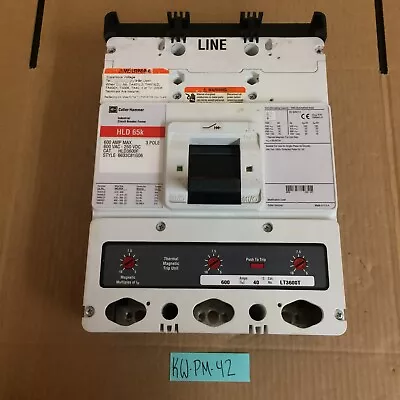 CUTLER HAMMER HLD3600F CIRCUIT BREAKER 3 POLE 600A HLD 65k MAGNETIC TRIP LT3600T • $1985.95