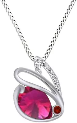 Ruby Rabbit Pendant Necklace In 925 Sterling Silver For Women's • $97.19