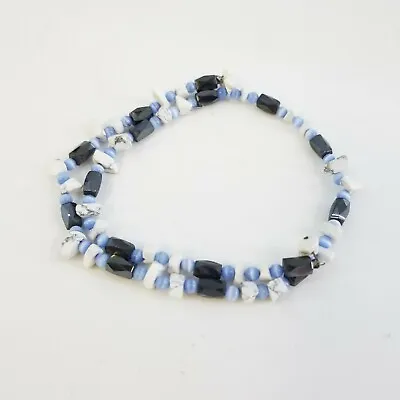 Magnetic Hematite White Howlite Wrap Bracelet Or Necklace 16  • $14.99
