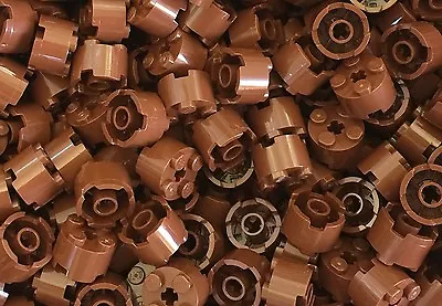 Lego 50 Pieces Reddish Brown 2x2 Round Brick With Axle Hole / Log Parts • $6.75