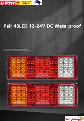 $24.99 • Buy 2X 48 LED Tail Lights Trailer Ute Caravan Truck Stop Indicator Rear LAMP 12-24V