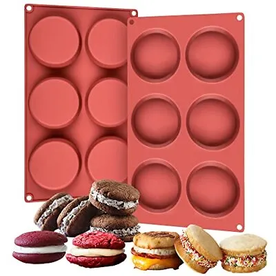 2 Pack 6 Cups Silicone Muffin Top Pans Round Baking Pan For Muffin Cakes Tart • $13.99