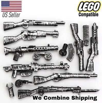 Lego Modern Weapons 14 PC Lot Brushed Silver  Guns & Accessories- Warrior Bricks • $6.84