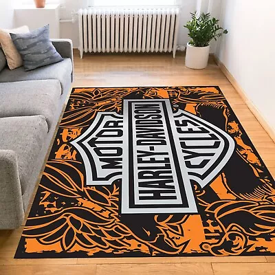 Harley Davidson Motorcycle Rug Harley Davidson Rug Popular Rug Modern Rug • $25