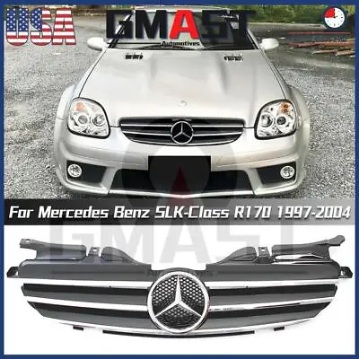 Chrome Black ABS Front AMG Grille 1997-2004 For Benz SLK-Class W170 R170 SLK200 • $169