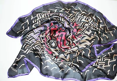 Authentic Missoni Italy Zig-zag Silk Geometric Purple Signature Scarf • $119.99
