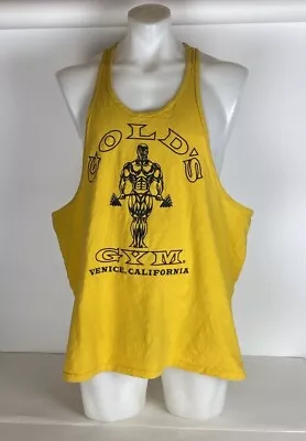 VTG Gold’s Gym Venice California 100% Cotton Tank Top Made In USA Men’s SZ  2-XL • $26.60