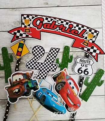 £7.99 • Buy Personalised Lightning McQueen Birthday Cake Topper Party Decorations UNOFFICIAL