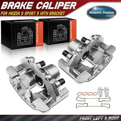 2x Disc Brake Caliper With Bracket For Mazda 3 Sport 5 Front Driver & Passenger • $99.98