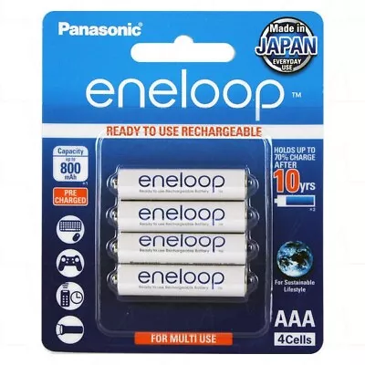 Panasonic Eneloop AAA NiMH Rechargeable Batteries X 4 - MADE IN JAPAN | AU • $29.99