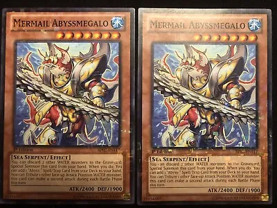 Yu-gi-oh! Set Of 2 Mermail Abyssmegalo 1st Edition Holo - BP02-EN117 Mint • $4