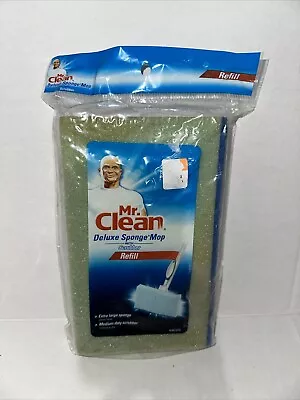 Sealed Mr Clean Deluxe Sponge Floor Mop With Scrubber Strip Refill Head NEW 2011 • $7.99
