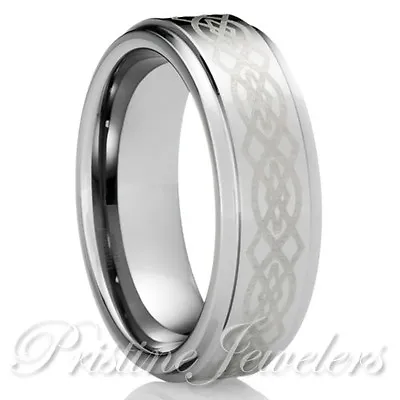 NEW Tungsten Carbide Silver Celtic Knots Mens Jewelry Wedding Band Promise Ring  • $12.95