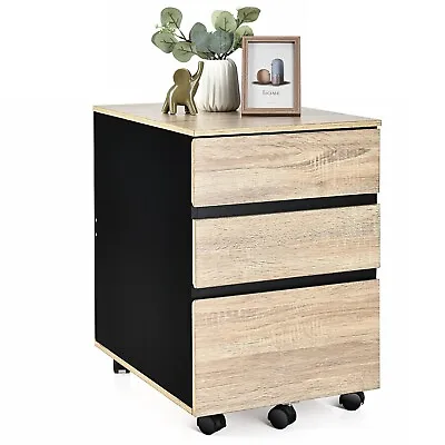 3-Drawer Mobile File Cabinet Vertical Filling Cabinet Dresser Cabinet Under Desk • £56.95