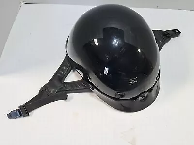 Vintage Gloss Black HARLEY DAVIDSON 1/2 Helmet With Bill Size SM • $24.95