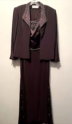 Mon Cheri Formal Mother Of The Bride Dress Bronze Brown With Jacket Size 16p • $45