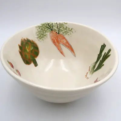 Hartstone Pottery Farmers Market Pasta Salad Serving Bowl 9 In Hand Painted USA • $36.98