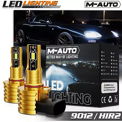 Pair HIR2 9012 6500K LED Headlight Bulb High/Low Beam Fog Light DRL Replacement • $31.99