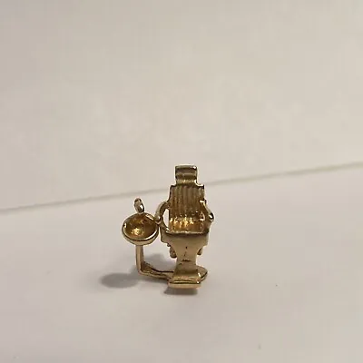 Antique 14K Gold Moveable Dentist Dental Hygenist Reclining Chair Charm 1102200z • $384.66