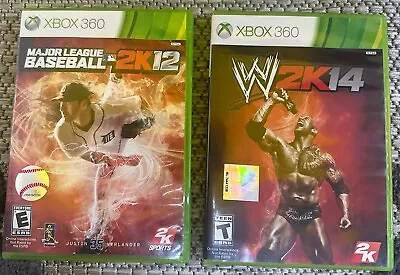 Xbox 360 Major League Baseball 2k12 W2K14 Wrestle Mania Sports Games Lot 2 • $15.99