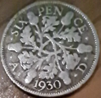 £0.99 • Buy 1930 King George V Sixpence 6d Tanner Worn Condition 
