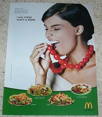 2005 Print Ad Page - McDonald's Fast-food Restaurant Salads Tomato Necklace Girl • $6.99