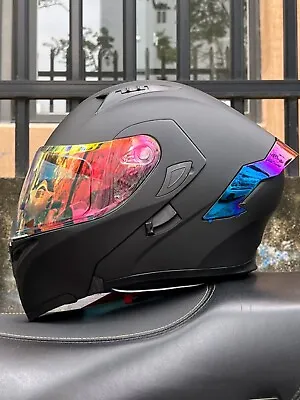 Dark-Knight / 3C DOT Full Face Dual Visors Unisex /Bluetooth Motorcycle Helmet • $91.36