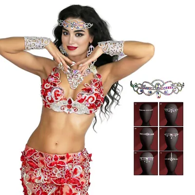 Belly Dance Shiny Luxury Rhinestones Forehead Chain Girls Headband Hair Jewelry • $18.68