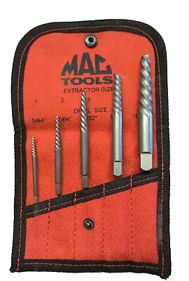 MAC TOOLS 5 Pc Spiral Flute Screw Extractor Set SPEX5S Piece  • $43.99