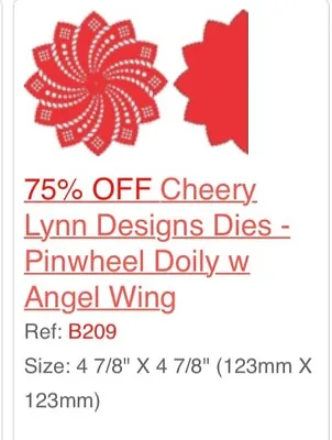 Cheery * Lynn *  Cutting Die * B209* Pinwheel * Doily * With Angel Wing • £7.50