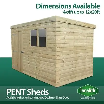 Total Sheds Pressure Treated Tanalised Pent Shed Top Quality Tongue And Groove • £1778.28