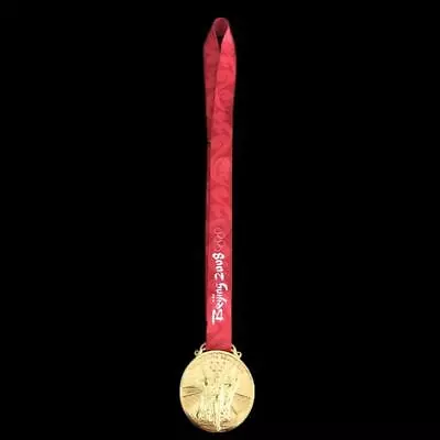 GOLD MEDAL - 2008 Beijing OLYMPICS - WITH SILK RIBBON Rare USA SELLER • $89.99