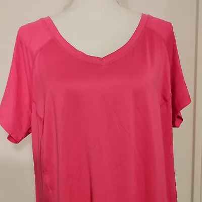 $21.55 • Buy NWT Lane Bryant 14/16 Hot Pink Active Workout Athleisure Tee Top T Shirt 