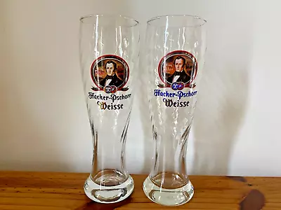 Hacker-Pschorr Weisse German Beer Glasses 0.5 Liter Oktoberfest - Set Of 2 • $16.20