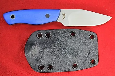 Dylan Fletcher Neck Knife .16  Saber Ground Blasted Blade Blue G10 Handle Kydex • $260