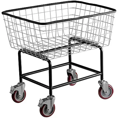 $108.99 • Buy Steel Rolling Laundry Cart 2.5 Bushel, Wire Laundry Basket With Wheel