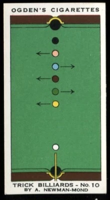 £2 • Buy Tobacco Card, Ogdens, TRICK BILLIARDS, 1934, Potting The Black, #10