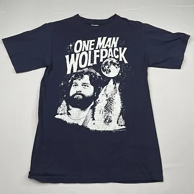 Wolf Pack T-Shirt Mens Small Blue Tee 100% Cotton Hangover One Man Wolf Pack • $7.59