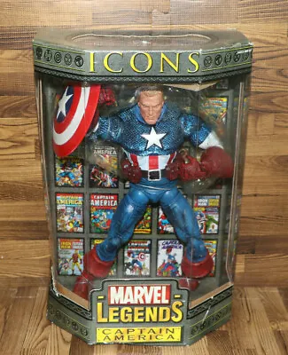 2006 Icons Marvel Legends Captain America With Book Toy Biz Action Figure  • $31